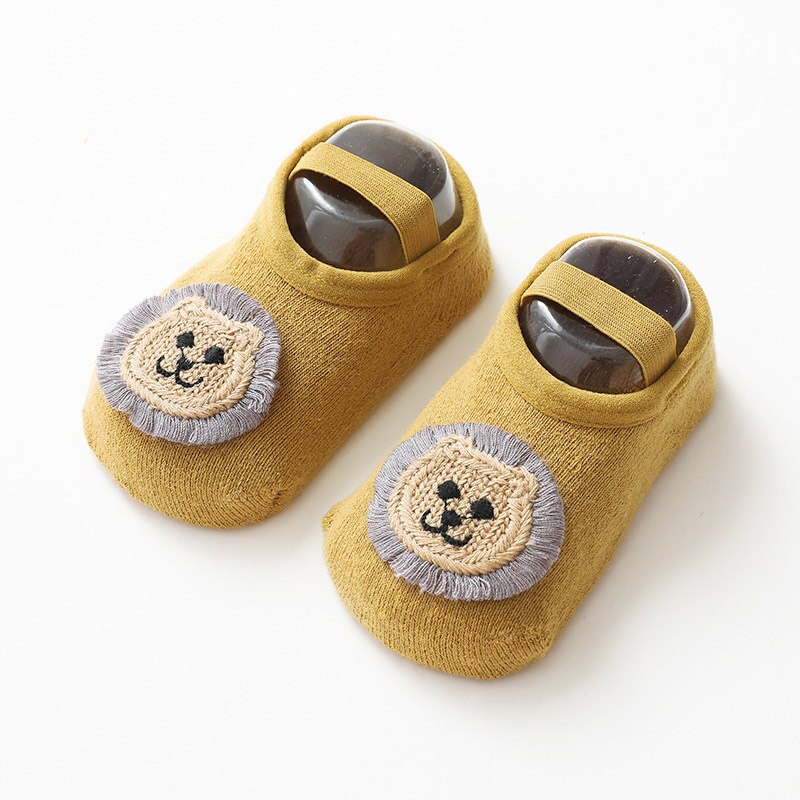 Cute Cartoon Baby Socks Thick Warm Kids Girl Boy Autumn Winter Socks Anti Slip Soft Cotton Infant Toddler Short Floor Socks: yellow