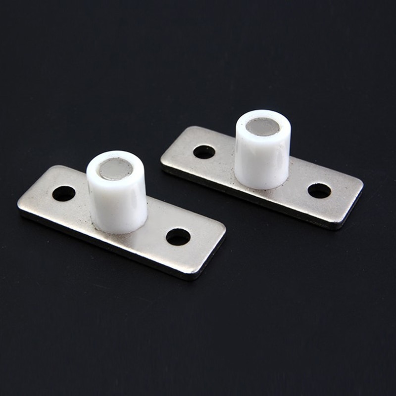 2Pcs Floor Mount Sliding Wooden Door Guide Roller Retainer Top Hung Pivot Brass Wheel Bottom Grooved