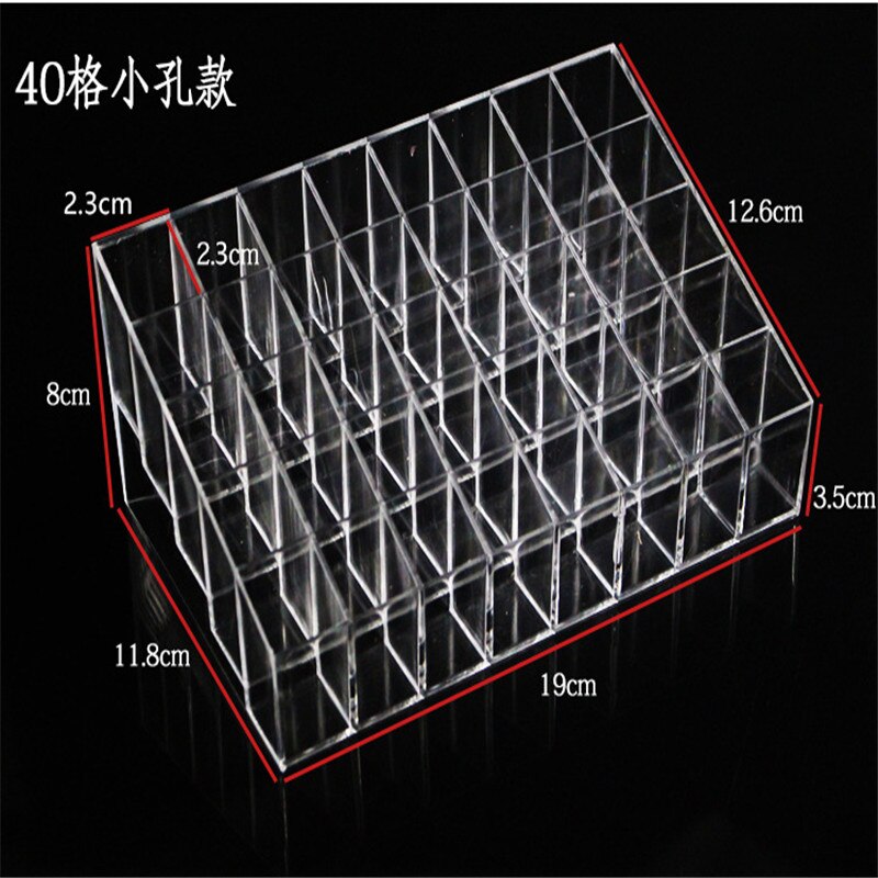 40/24/12 krata trapezowa plastikowa przezroczysta witryna na kosmetyki robić makijażu stojak podstawka na szminki stojak Organizer na kosmetyki pojemnik na pudełko: 40 krata