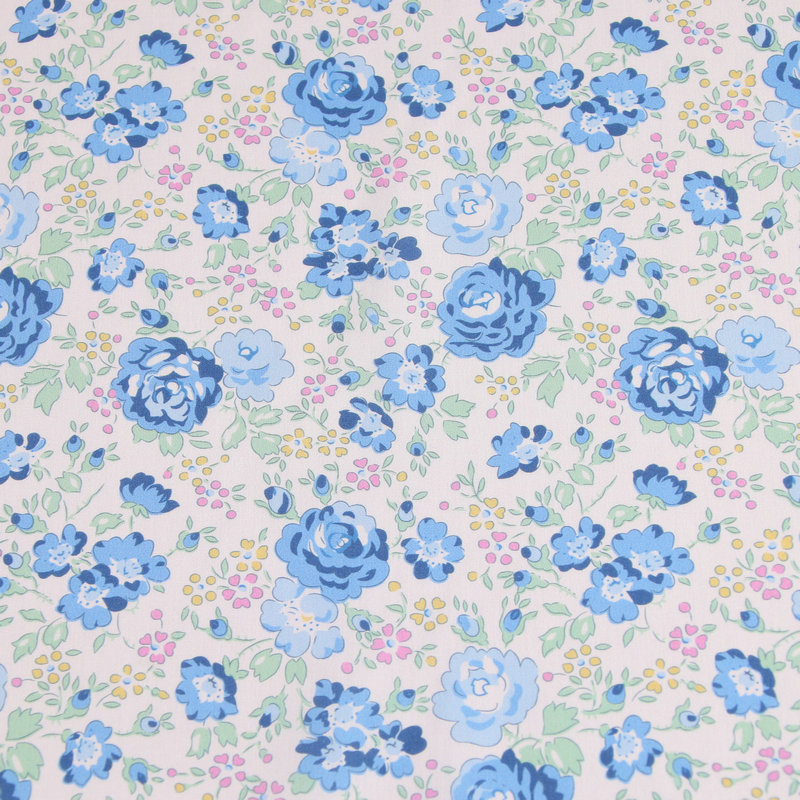 felicite pink color small flowers print liberty fabric floral London Liberty tana lawn cotton custom fabric for DIY handmade: Blue