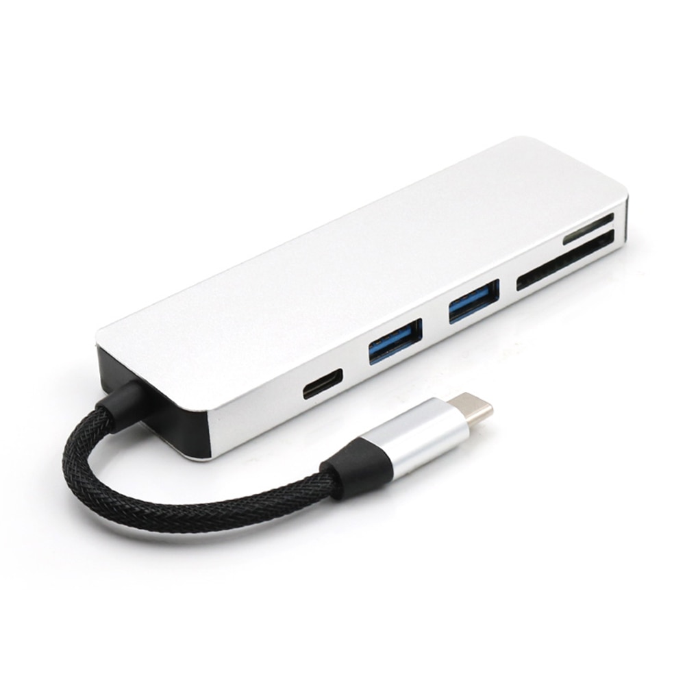 5- i -1 usb c hub multi-port adapter med 1 usb 3.1 port og 2 usb 3.0 porte sd tf kortlæser til type c enheder