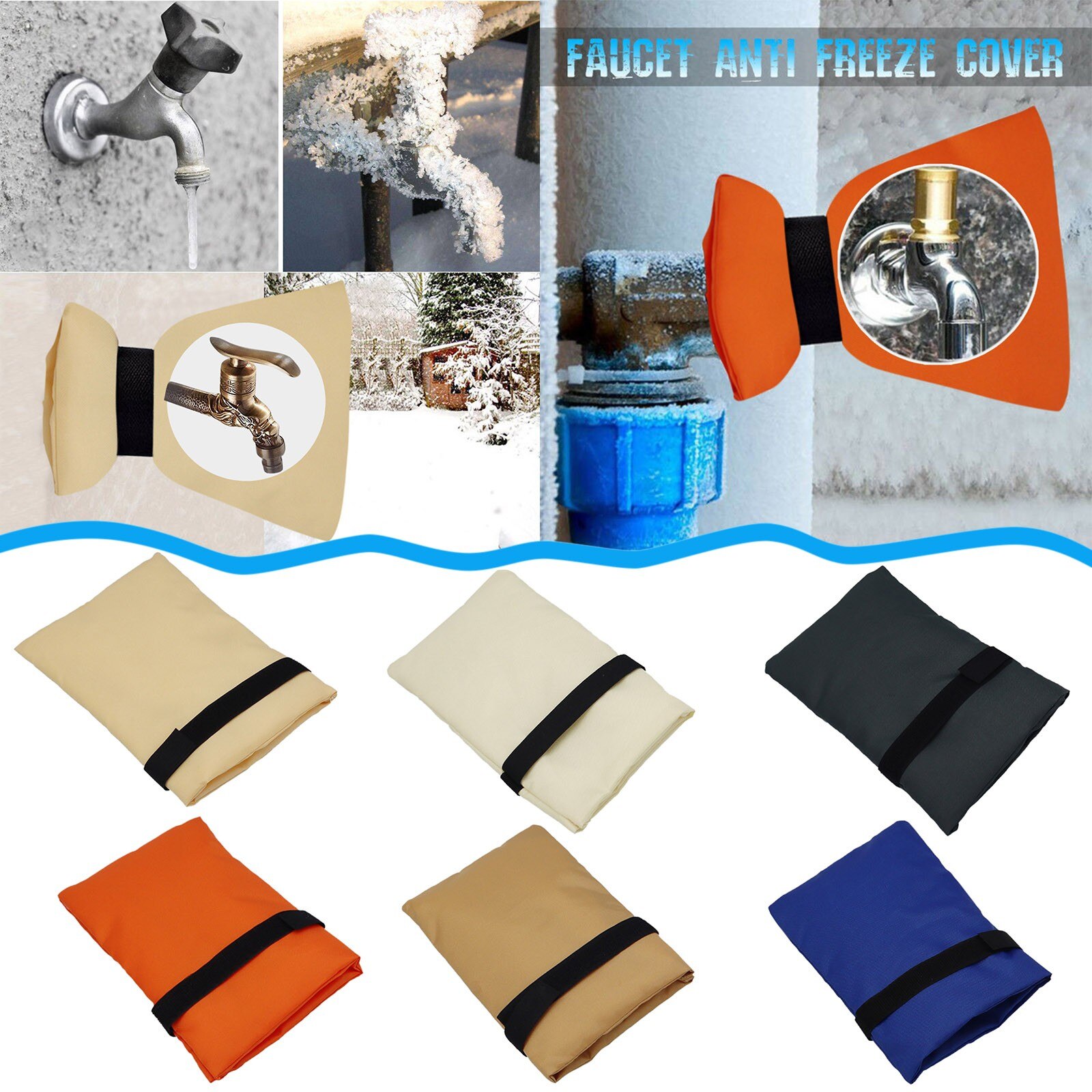 1Pcs Winter Outside Tap Waterproof Water Faucet Cover Sleeves Freeze Protection Socks Garden Thermal Ice Frost
