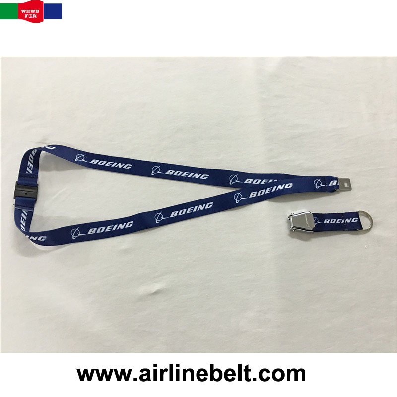 Boeing cinturón de seguridad para avión, cordón de seguridad con hebillas, llavero con correa de teléfono móvil, accesorios para el cuello, viajes voladores, amantes de la oficina en casa: C
