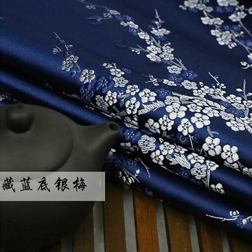 Tela floral de ciruela roja imitación de seda tejido Damasco brocado de Jacquard mobiliario para tapizar costura retazos de tela de tejido 75*50cm: E