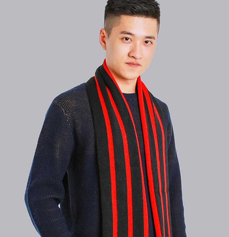 New autumn and winter men's casual scarf simple plaid solid color warm neck scarf