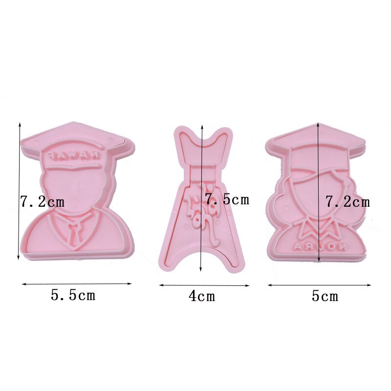 Afstuderen Plastic Fondant Cutter Cake/Cookie Cutter Mold Fondant Mold Fondant Cake Decorating Gereedschap