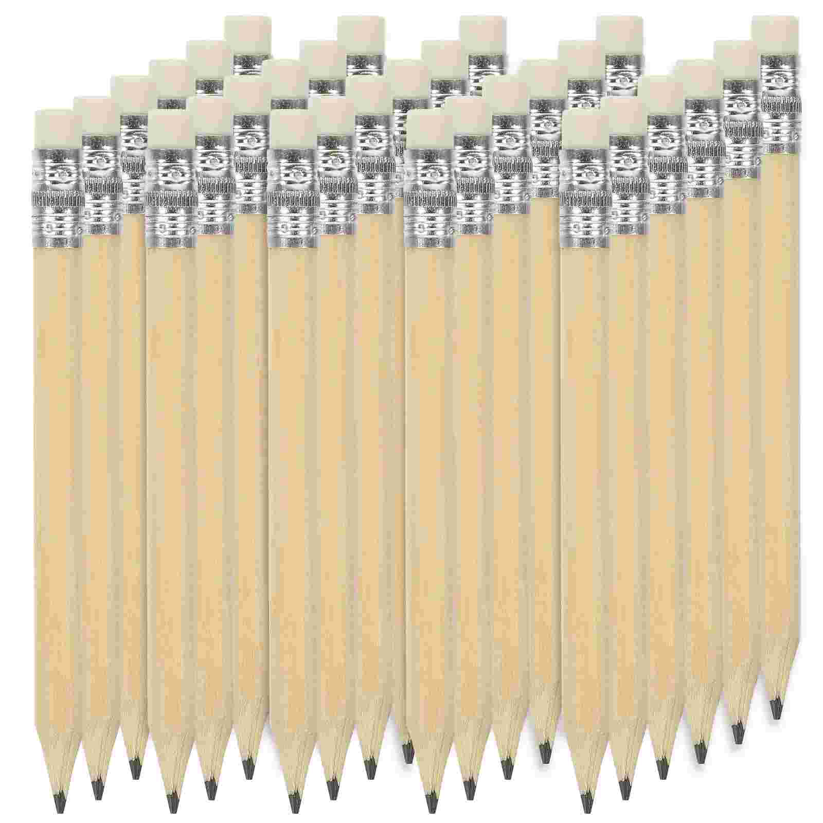 Matite corte di colore legno naturale da 50 pezzi mini strumenti di scrittura da golf per studenti Matite di piombo in legno di cancelleria per bambini: Default Title