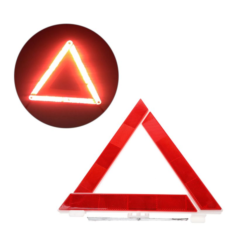 Car Truck Emergency Breakdown Triangle Reflective Safety Hazard Red Warning Sign