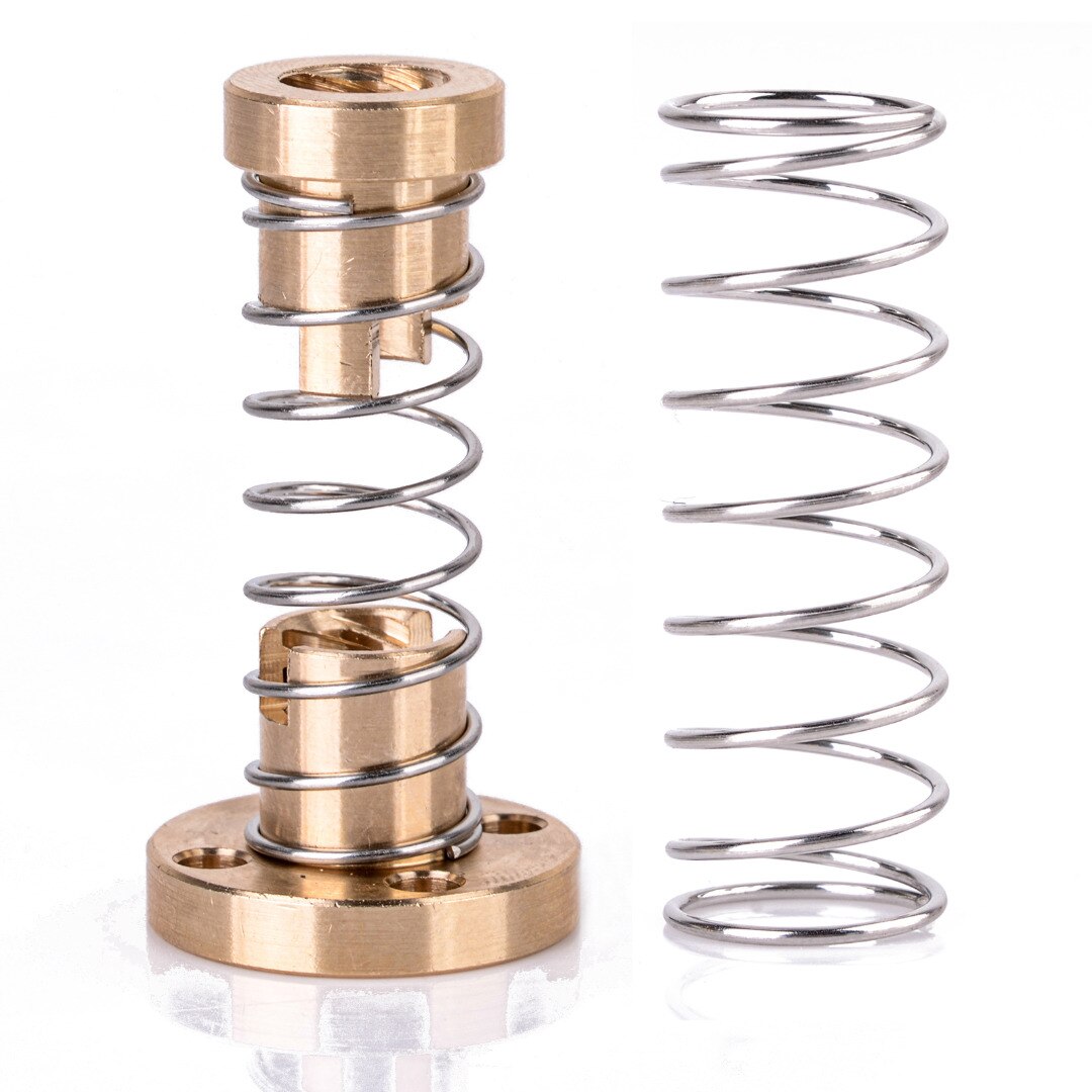 T8 Anti-Backlash Spring Loaded Nut Brass Elimination Gap Nut For 8mm Threaded Rod Lead Screw 3D Printer Parts