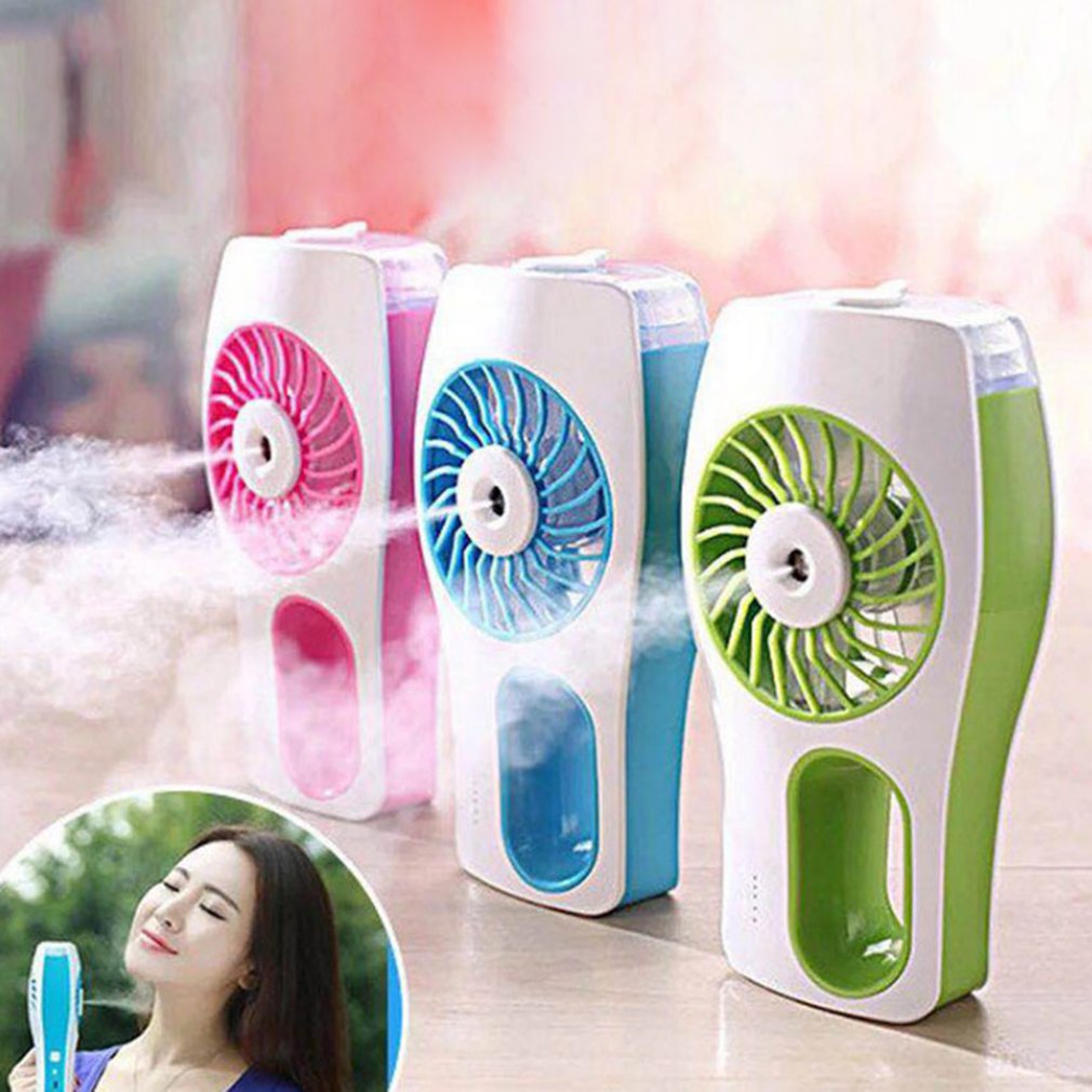 Handheld Misting Fan Mini Usb Oplaadbare Batterij Operated Misting Fan Draagbare Persoonlijke Ventilator Met Spray Fles Water