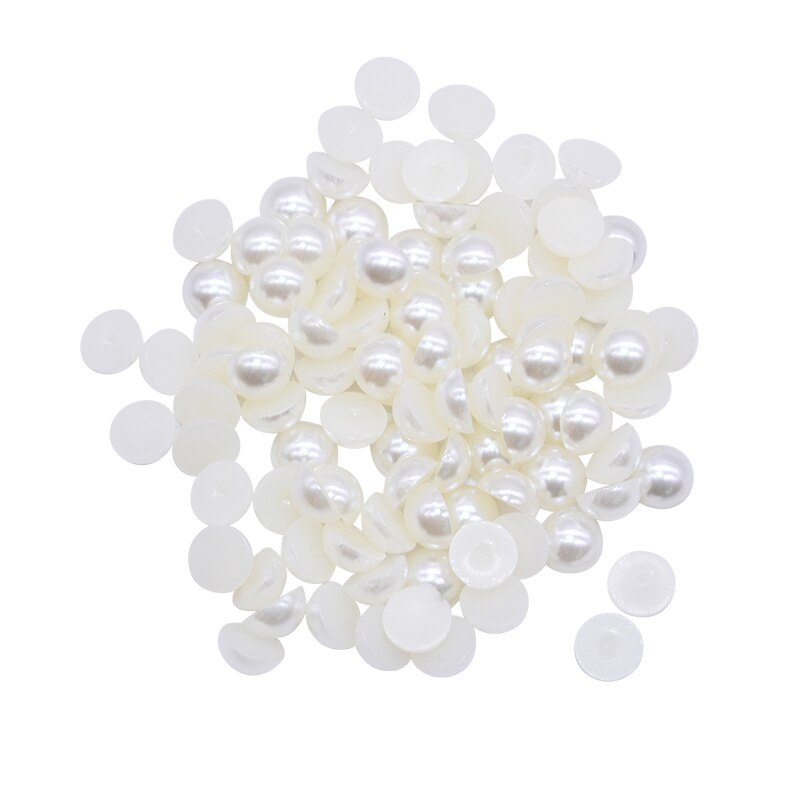 500 pièces 6mm multicolore résine plastique demi ronde perle artisanat Imitation perle perles pour vêtement accessoires filles chapeaux décor