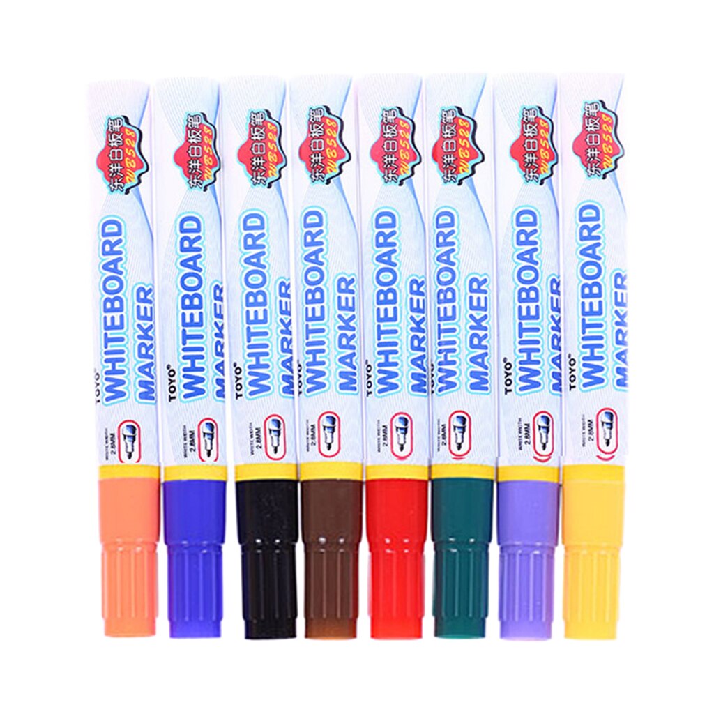 8x Whiteboard Marker Kids Droge Wissen Markers Pen Voor Papier Glas Keramische Schilderij