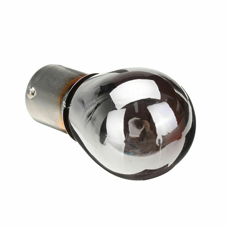 581 PY21W S25 BAU15s Silver / Chrome Amber Glass 12V21W Car Tail Lamp Stop Light Indicator Bulb