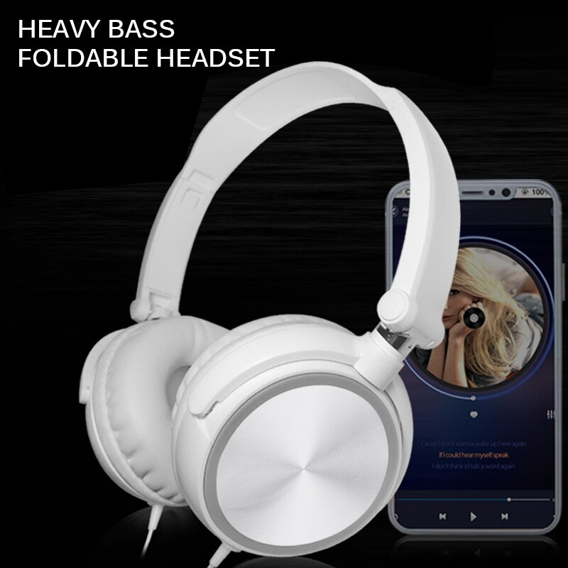 Headphones 3.5mm round interface Ear Headsets Bass HD sound Adjustable wired headset for phones tablets and computers