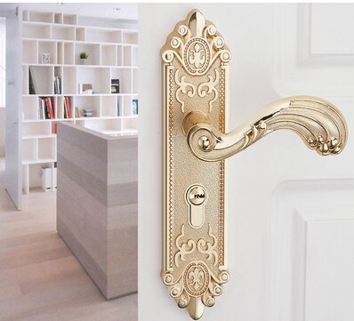 klasyczny wyciszenie sypialni nut klamka blokada bezpieczeństwa podział cichy zamek meble wewnętrznego drzwiowego: złoto