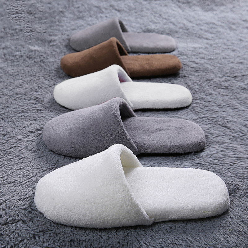 Zapatos de pan de terciopelo Coral para mujer, Zapatillas de casa, Hotel, desechables, cálidas, de algodón para interior, , 1 par