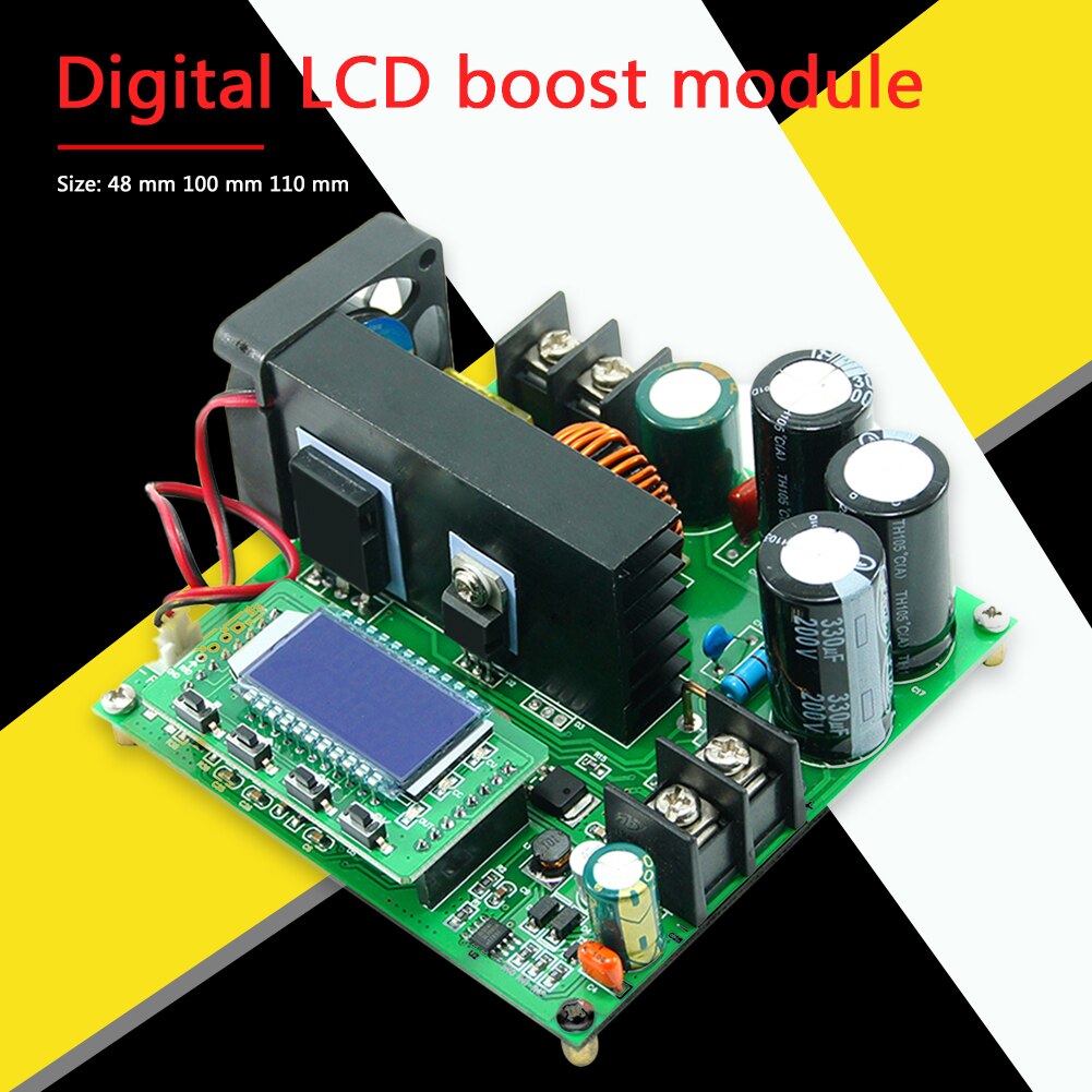 900W 15A Digital Display DC-DC Boost Converter 8-60V to 10-120V Constant Current Voltage CC CV Step Up Module