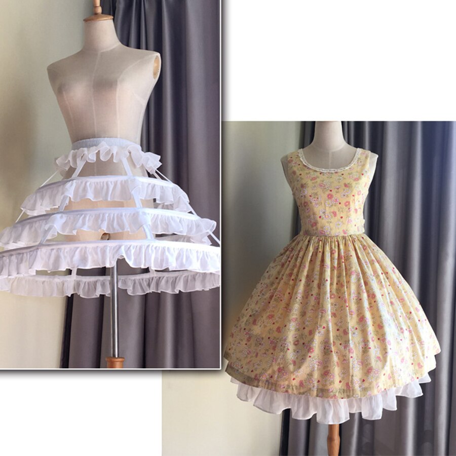 Ruffles 4 Layers Chiffon Petticoat Lolita Petticoat Ballet Rockabilly Crinoline Wedding Petticoat
