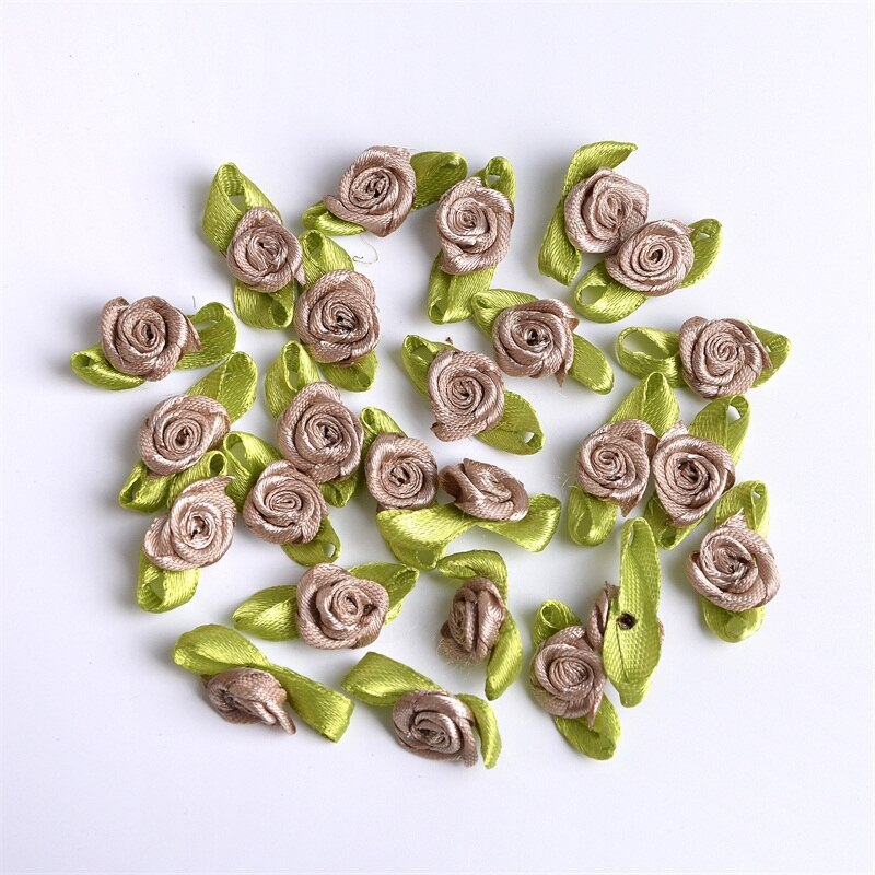 Mini Roses artificielles en soie, 500 pièces, 1.5cm, ruban en Satin, fleurs, fait à la main, décoration de mariage