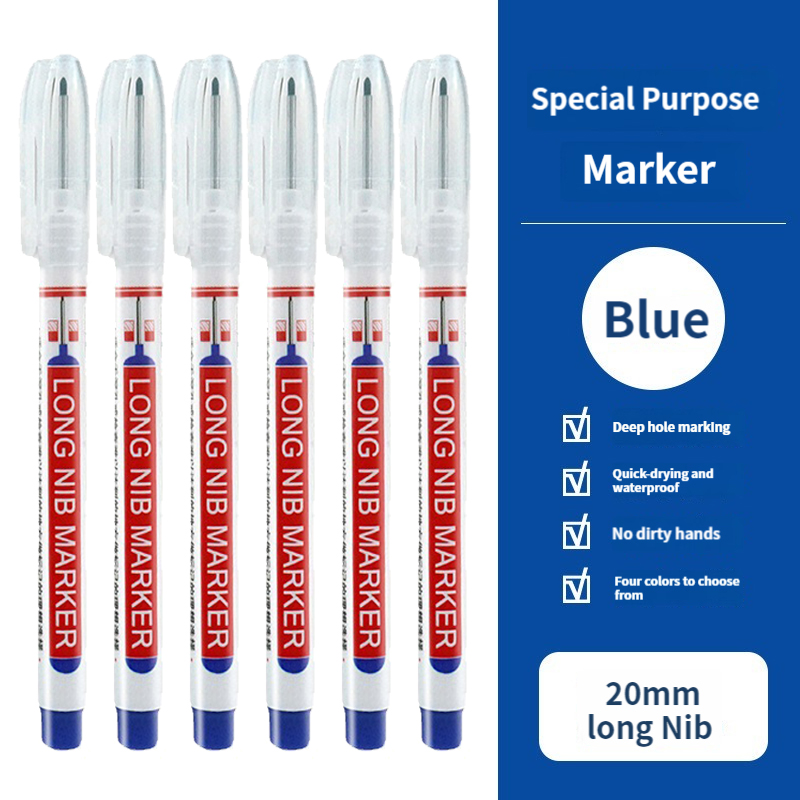 20 mm tiefes See, langer Spitzenkopf, Permanentmarker, Mehrzweck-Perforationsstift aus Metall, wasserdichte Badezimmer-Holzbearbeitungsdekoration: Burgunderrot