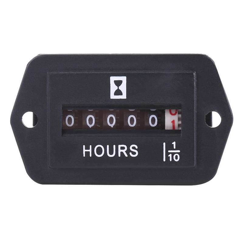 DC 6-80V Sealed Mechanical Hour Meter Gauge Counter for Diesel Gasoline Engine Generator Motor Boat Motorcycle Accessories: HM002