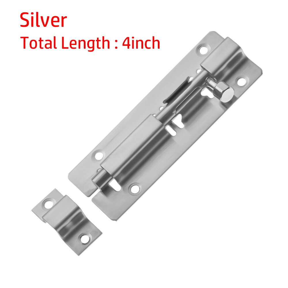 2-12 Inch Stainless Steel Door Lock Buckle Furniture Bolts Garden Gate Locks Sliding Door Chain Latch Home Security Hardware: 4inch