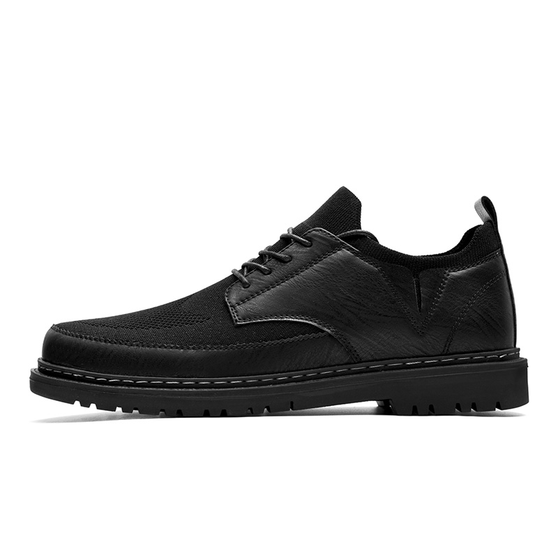 SUROM Breathable Dress Leather Shoes Men Leather Casual Shoes Men Summer Flats Male Adult Work Shoes