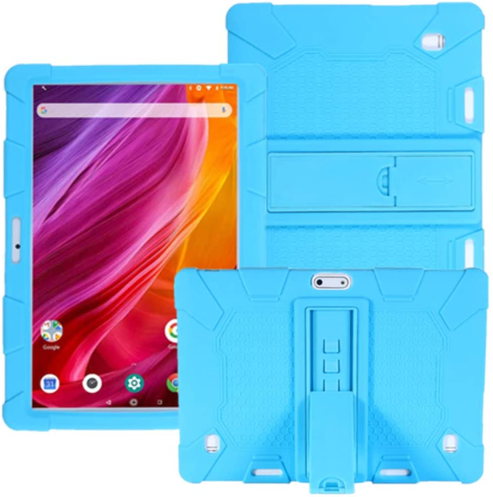 Silicone Cover Stand Case for Dragon Touch Notepad K10 / Max10 Victbing ZONKO Hoozo Winsing Lectrus 10" 10.1 "Android Tablet: Sky Blue