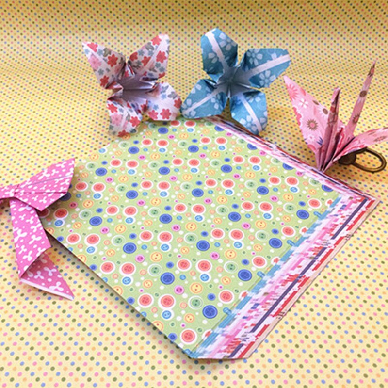Papel de Origami con bonito Floral para niños, Material de decoración para álbum de recortes, Diy, barato, 14,5x14,5, 12 patrones, 70 unids/lote