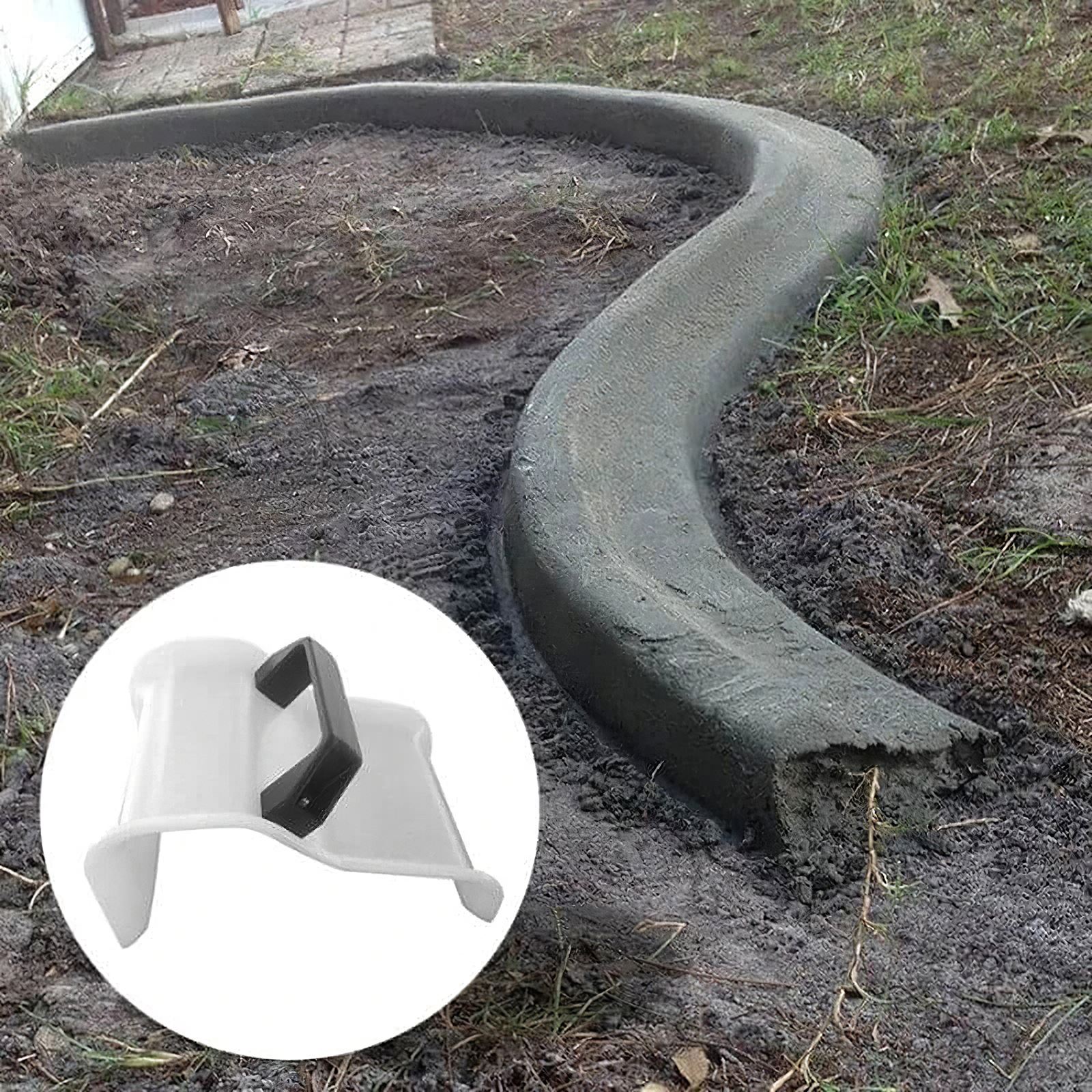 Concrete Edge Trowel Curved-Shape DIY Unique Plastic Durable Reusable Portable Landscape Edge Making Concrete Mold With Handle