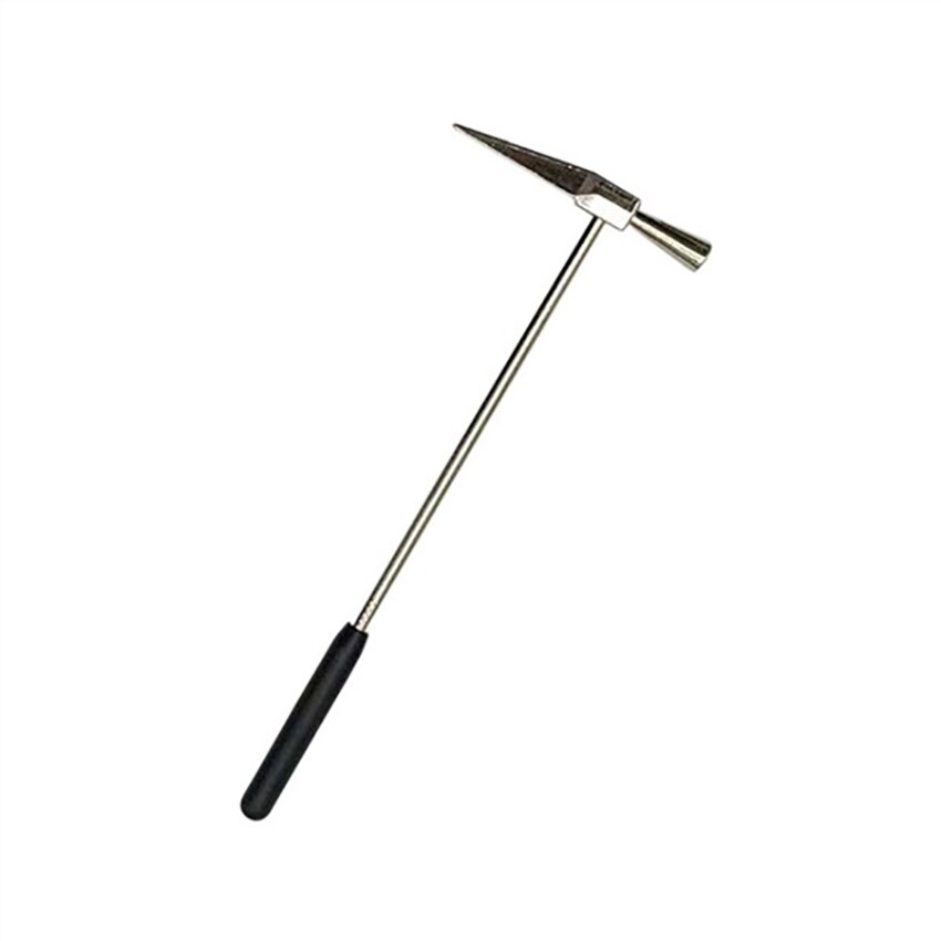 Martillo geológico con punta puntiaguda y agarre de goma, martillo geológico de aleación de 16,3 cm/15,8 cm, martillo de mampostería