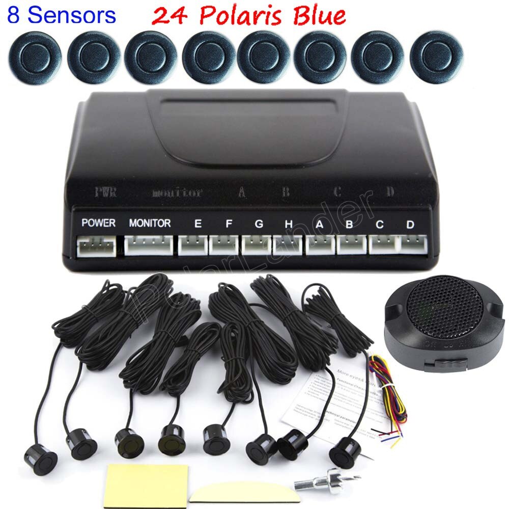 Parking Assistance Backup Reverse car auto Parking Sensor 8 sensors buzzer 44 Colors to choose: 24 polaris blue