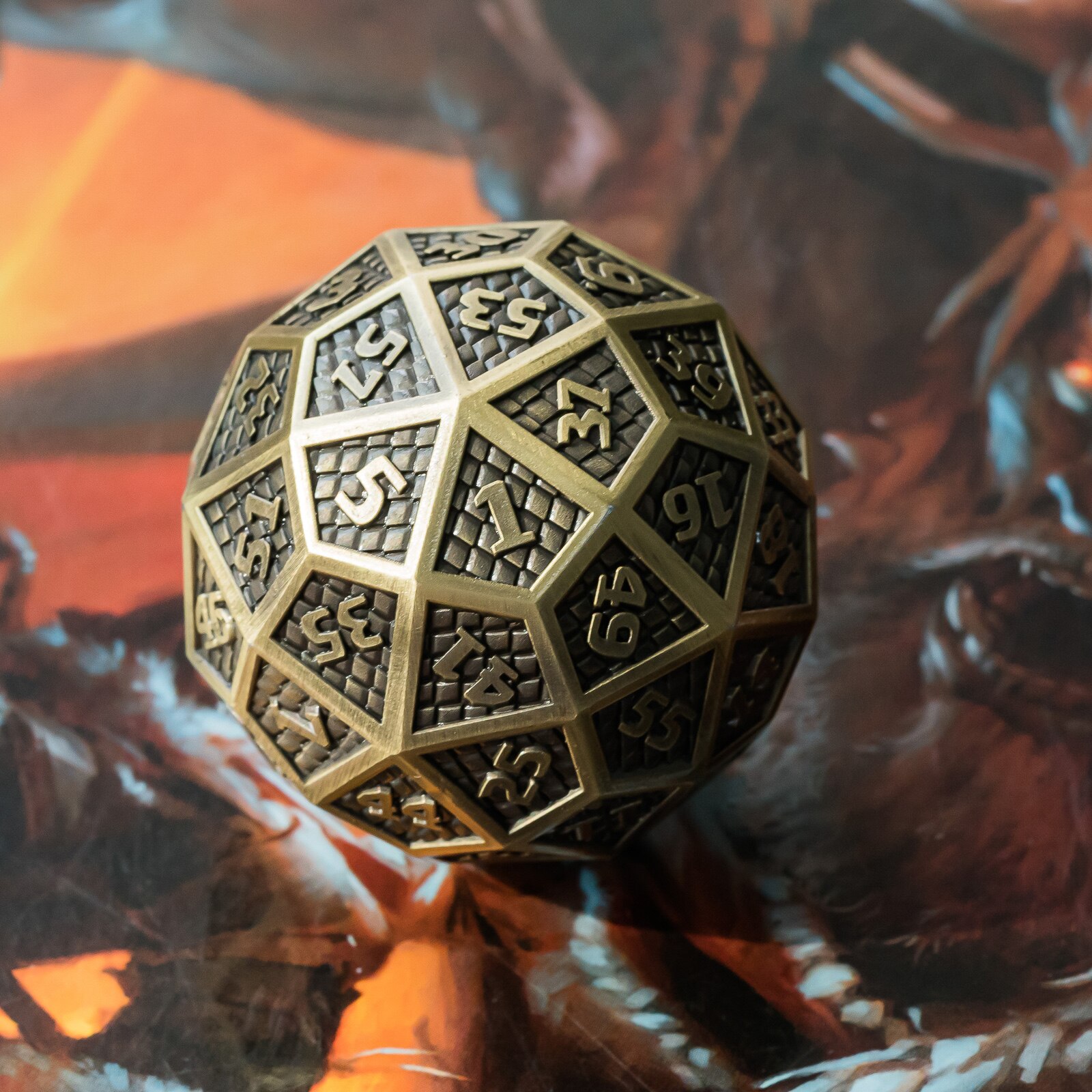 Cusdie 60 Sided Dice Giant Ancient Metal Dice D60 Dice DND Dice for D&D Role Playing Game MTG Pathfinder