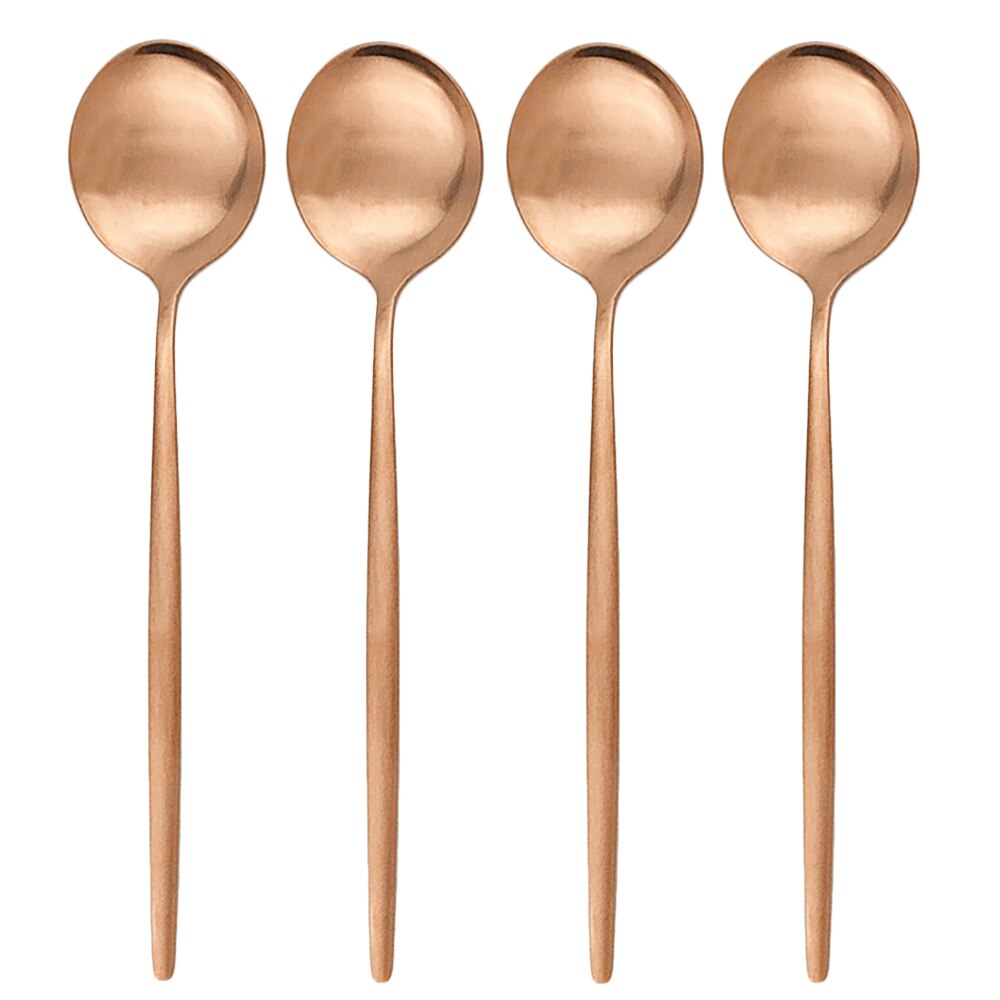 4 kpl/setti musta mattapintainen ruokalusikka aterimet 304 ruostumattomasta teräksestä valmistettua ruokailuvälinettä lusikka aterimet 7 väristä ruokailuvälinettä keittiön aterimet: 4 kpl ruusua