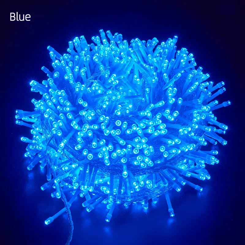 10M 20M 30M 50M 100M Christmas Garland Lights Led String Fairy Light Festoon Lamp Outdoor Decorative Lighting for Wedding Party: Blue / Q