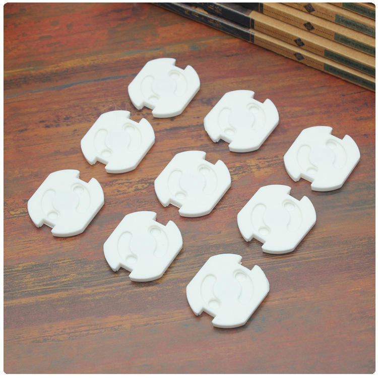 10Pcs EU Socket Safety Plug Protector Electrical Outlet Baby Kids Safety Guard Anti Electric Shock EU Plug Rotated Socket Cover: White