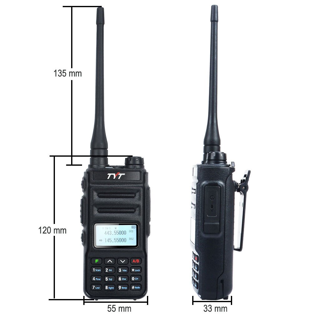 TYT walkie talkie UHF VHF dual band 136-174MHz 400-480MHz 5W 200CH Scrambler VOX FM two way radio