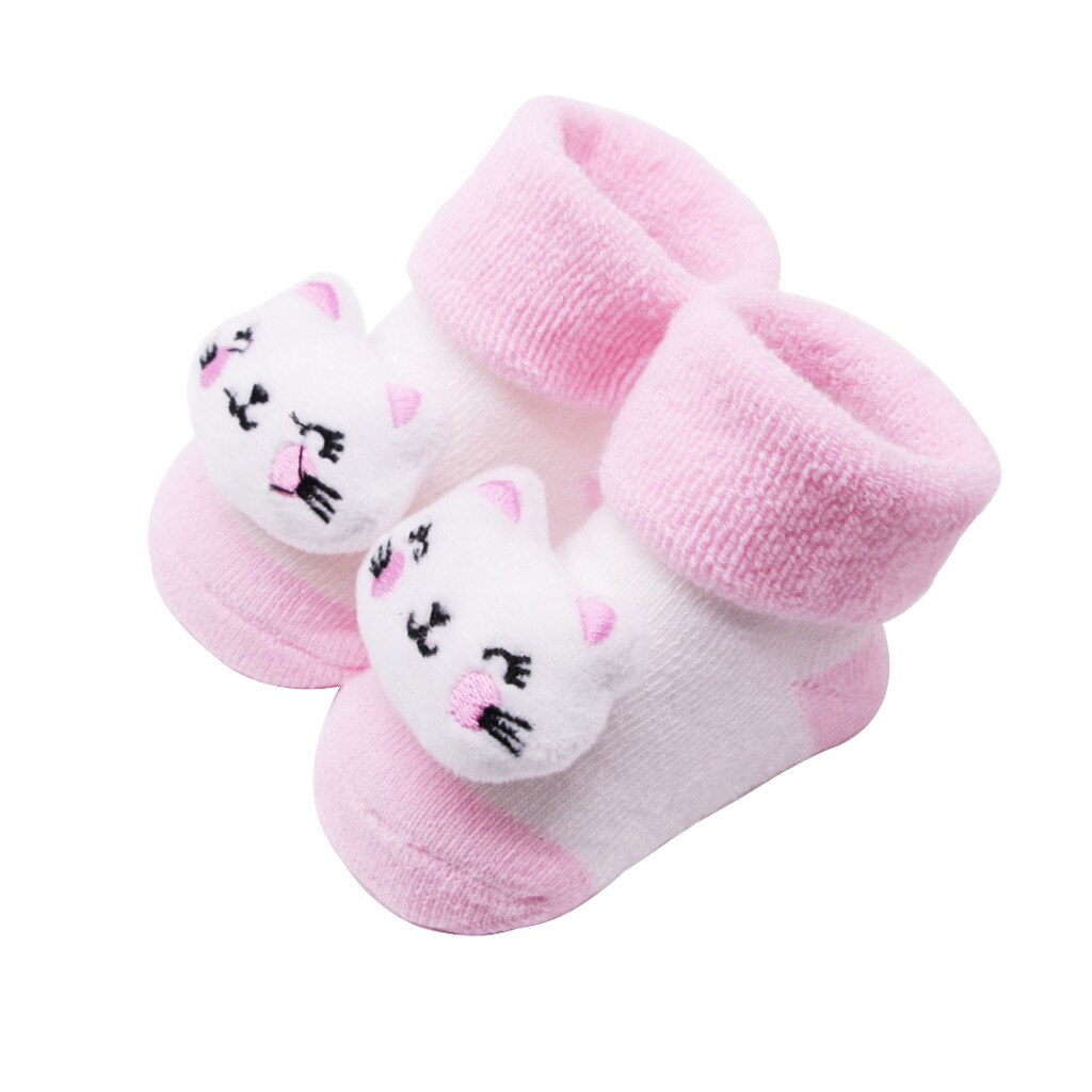 Anti-slip Socks Cartoon Bell Socks Baby Kids Winter Warm Color Sock Baby Infant 3d Cartoon Socks Newborn Cotton Boys Girls