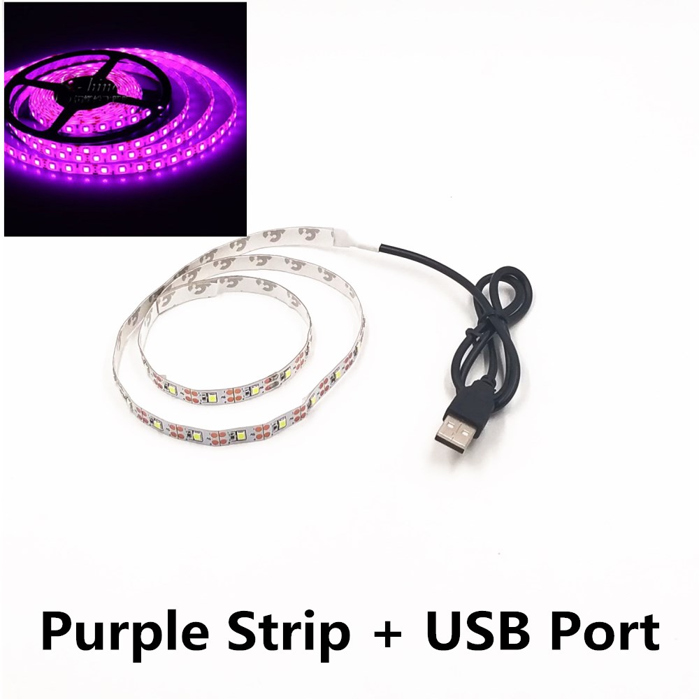 Cadena de luz nocturna LED DC5V con Cable de puerto USB 50CM 1M 2M 3M 4M 5M lámpara de tira de luz LED USB SMD 3528 para TV/PC/portátil