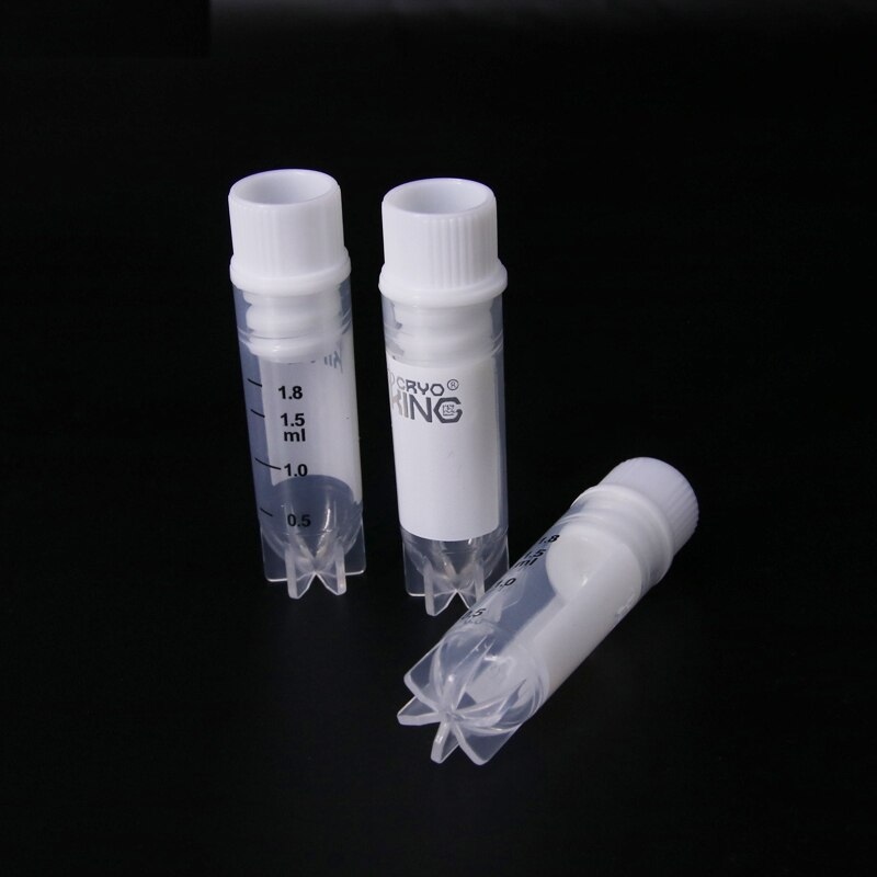25 stk cryo hætteglasrør gamma sterilisering 0.5ml 2ml 5ml flydende nitrogen laboratorierør