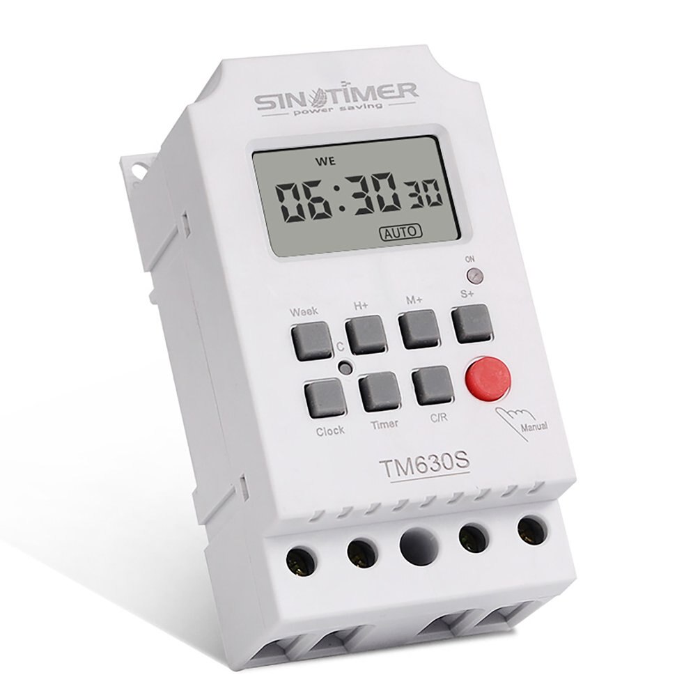 SINOTIMER TM630S Weekly Digital Electronic Timer Auto-Off/On Timer Switch 7 Days Programmable Electrical Equipment Timing Device