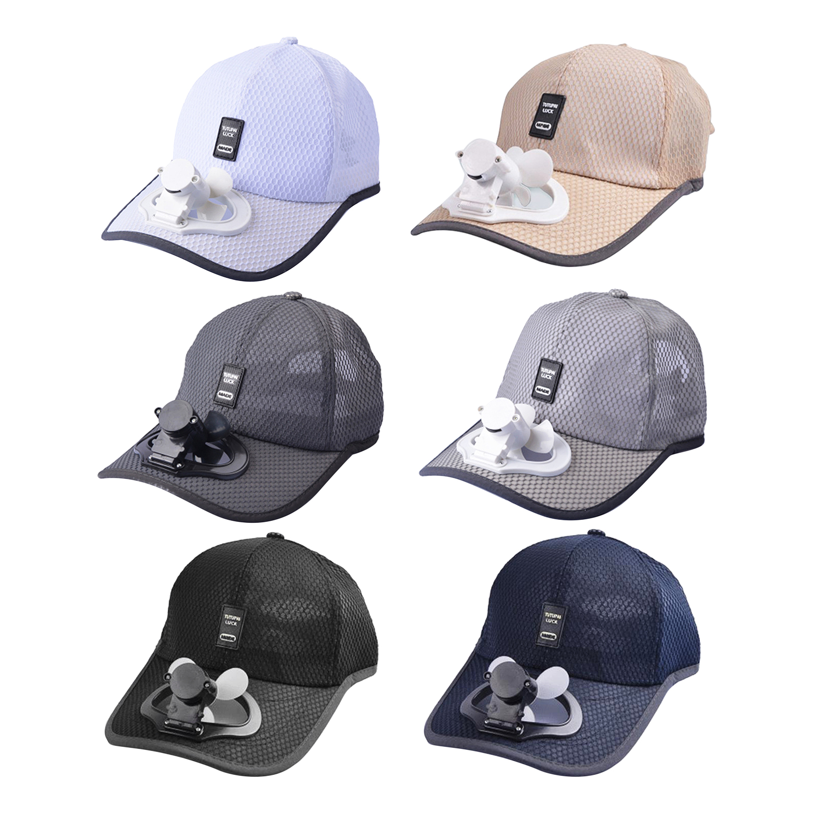 Cooling Fan Baseball Cap Adjustable Sun Visor Hat Outdoor Hiking Peaked Caps