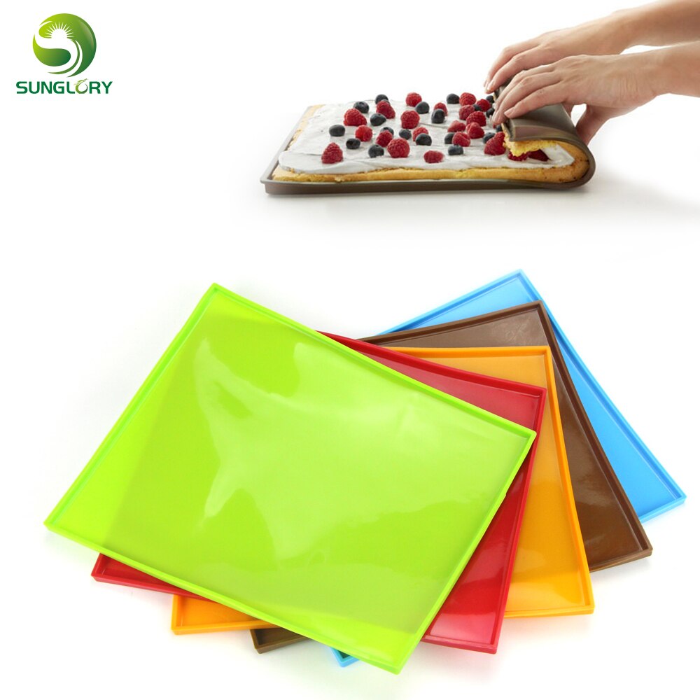 Non-stick Siliconen Oven Mat Cake Roll Mat Pan Zwitserse Roll Mat Macaron Cake Pad Siliconen Bakken Tapijt Mat vel Bakken Gebak Gereedschap