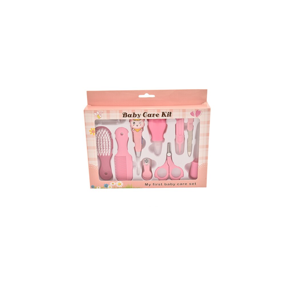 Crianças criativas clippers prego arquivo pente escova de dentes colher de ouvido do bebê cuidados de saúde e aliciamento kit criança cuidados com o bebê conjunto ferramentas: Rosa