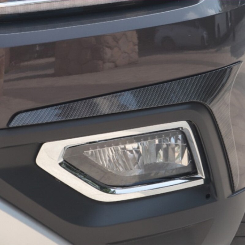 Carbon Fiber Car Front Fog Light Lamp Eyelid Cover Decoration Strip Trim for Atlas