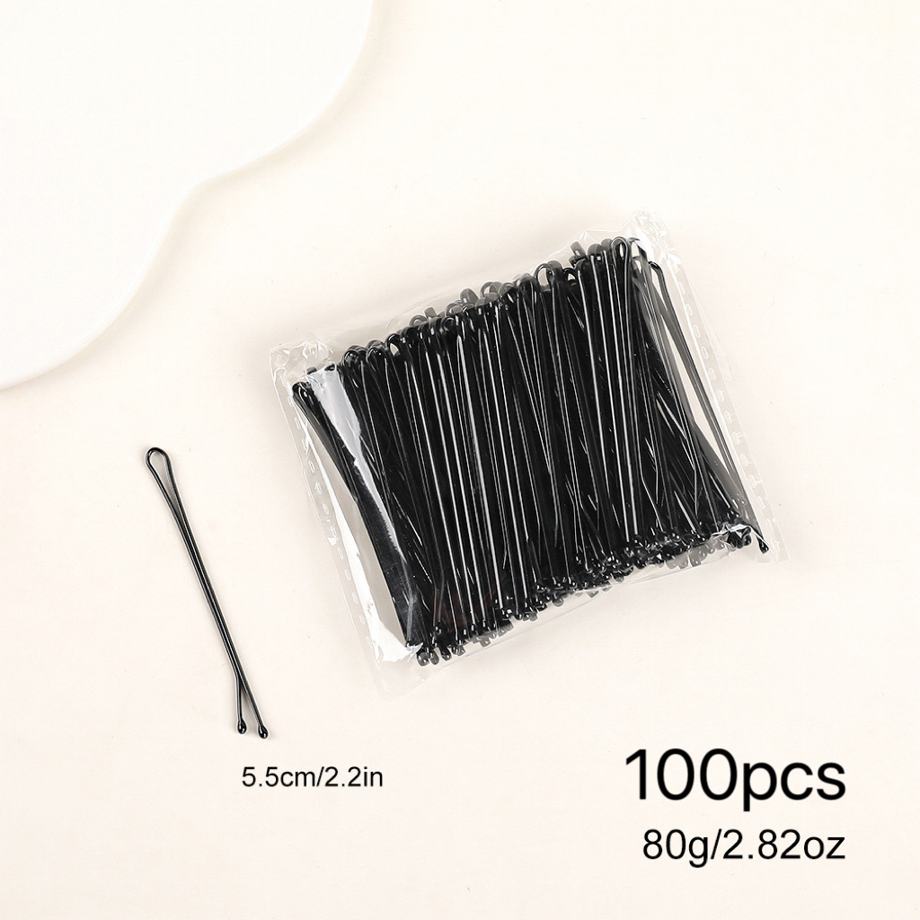 100 pièces épingles à cheveux, 2.2 "noir épingles à cheveux Kit épingles à cheveux pour femmes filles enfants Salon de coiffure maintien sécurisé vague pince à cheveux