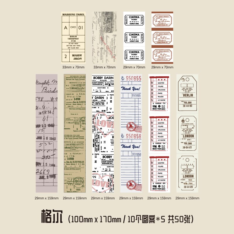 Papel de colección de recibos antiguos Vintage, planificador de papel de fondo decorativo artesanal