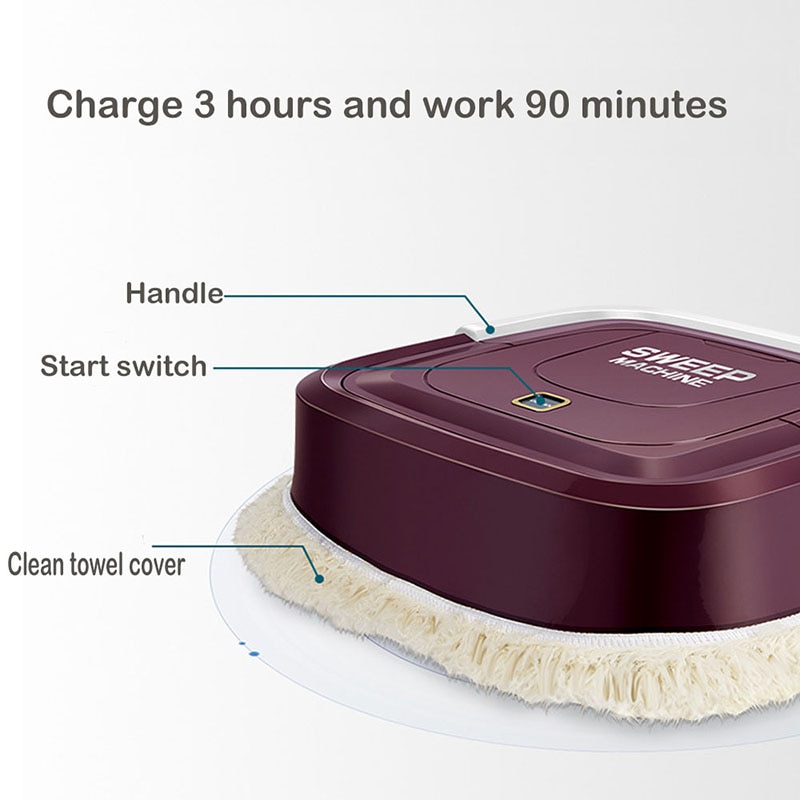 Automatic Smart Robot Vacuum Cleaner Floor Electric Mop Machine Sweeper for Home