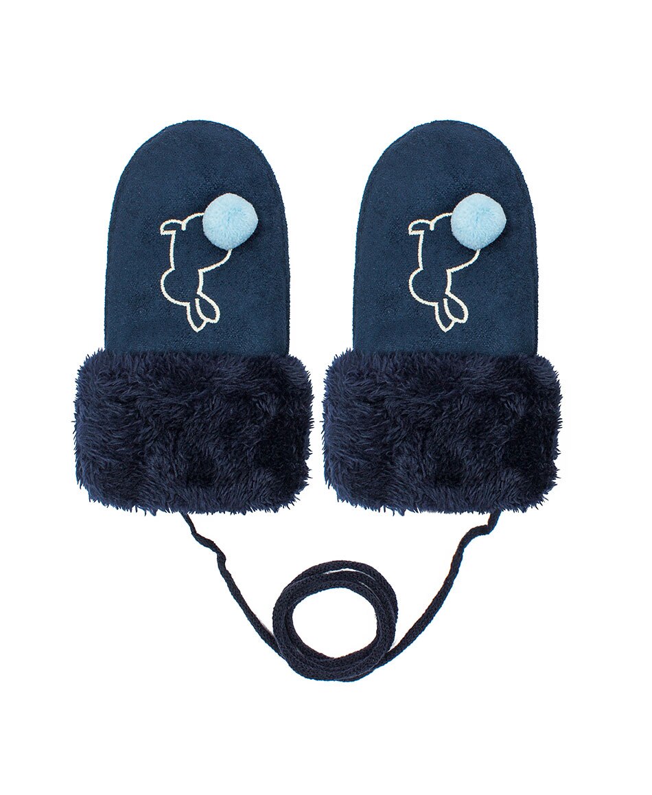 Winter Baby Gloves Warm Plush gloves For Boys Children Girl Plus Velvet gloves Cotton Full Finger Mittens Coral Fleece Gants