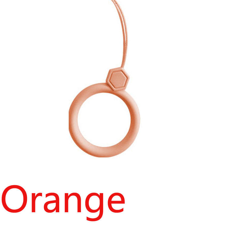 Silicone ring mobile phone lanyard Silicone ring Mobile phone U disk universal silicone shatter-resistant: Orange